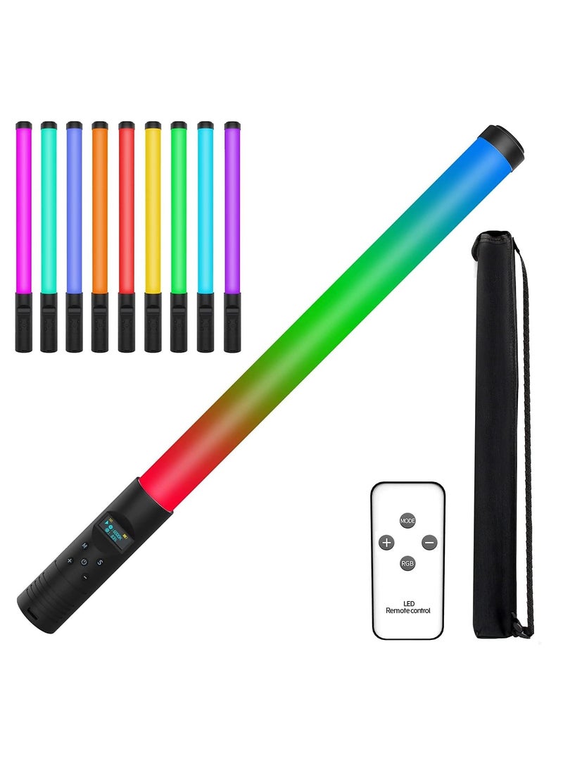 MIGOFAST Handheld LED Light Stick, 7 Colors & 10 Modes Portable Photography Video Light Wand for Filming, Parties, Battery Powered Lighting Tube with Wireless Remote Control - Image 1