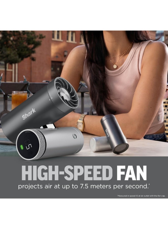 شارك Shark ChillPIll 3-in-1 Personal High-Speed Fan, Ultra-Fine Mist and InstaChill System, Includes 3 Cooling Attachments, Travel-Friendly Design, Black, FA022UK FA022UK black - Image 2