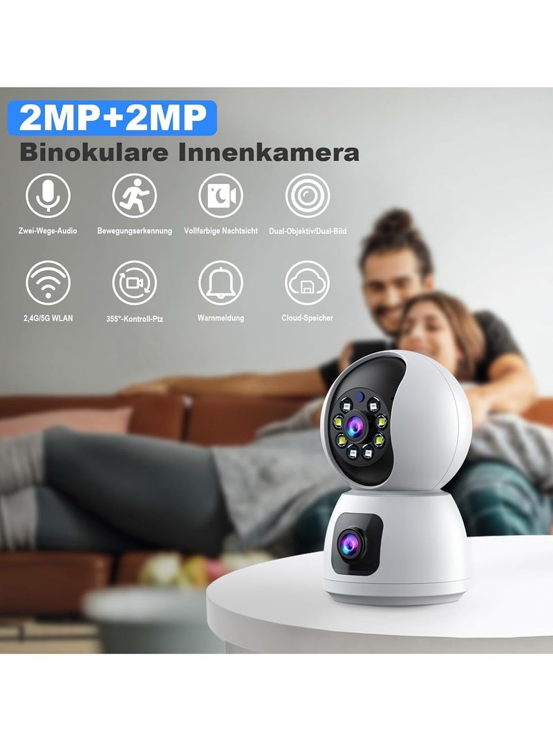 TIGER Dual-Lens Indoor Camera – 4MP 360° Dual Lens Smart Security Camera, WiFi Wireless, Expanded Viewing Angle, Motion Tracking, Dual-Screen Display & Audio, Phone Alerts – Home & Office Security - Image 4