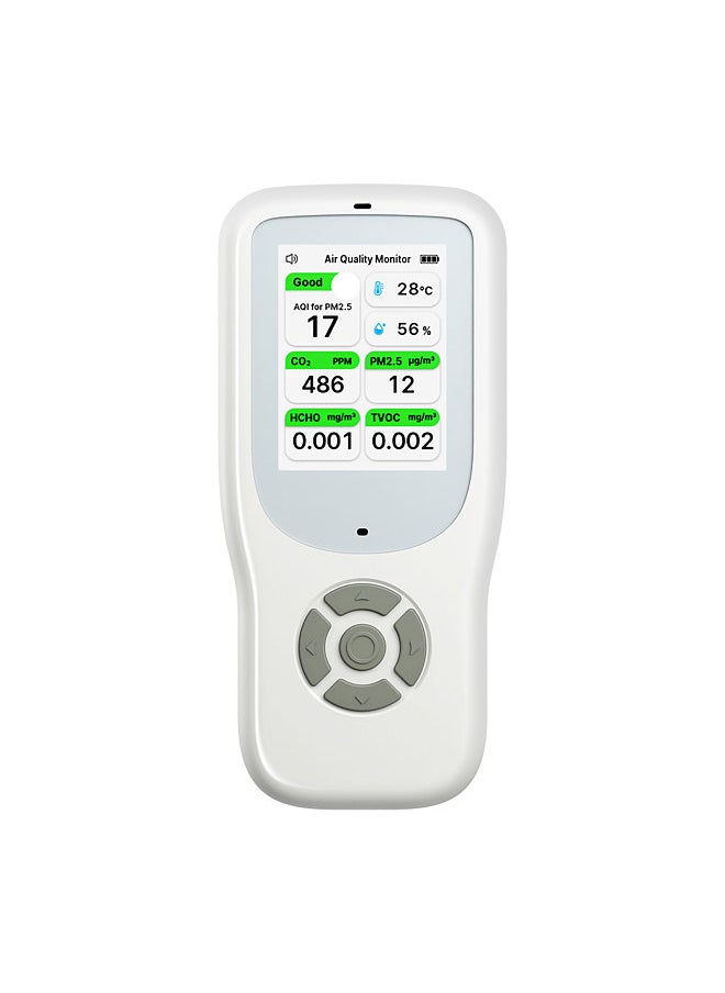 Generic 9-in-1 Air Quality Monitor Indoor Handheld AQI/CO₂/PM2.5/PM1.0/PM10/HCHO/TVOC/Temperature/Humidity Detector Real Time Monitoring Large Display with Intelligent Alert Home Air Test Kits  - Image 1