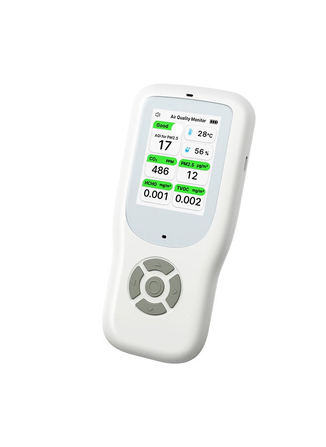 Generic 9-in-1 Air Quality Monitor Indoor Handheld AQI/CO₂/PM2.5/PM1.0/PM10/HCHO/TVOC/Temperature/Humidity Detector Real Time Monitoring Large Display with Intelligent Alert Home Air Test Kits  - Image 5