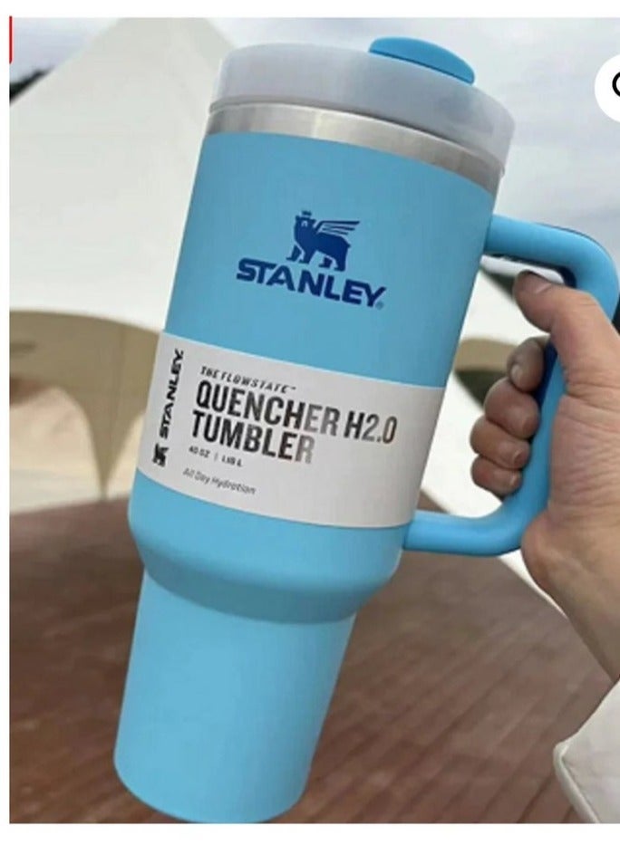 ستانلي كوب كوينشر H2.0 فلوستيت الاصلي من ستانلي مختوم ، معزول بتفريغ الهواء فولاذ مقاوم للصدأ مع غطاء وشفاطة للمياه أو الشاي المثلج القهوة وعصير السموذي وما إلى ذلك 1.18 لتر - Image 2