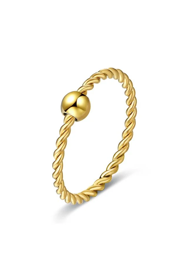 Take Two  Gold Twisted Ring with Bead for Women | Best Price UAE