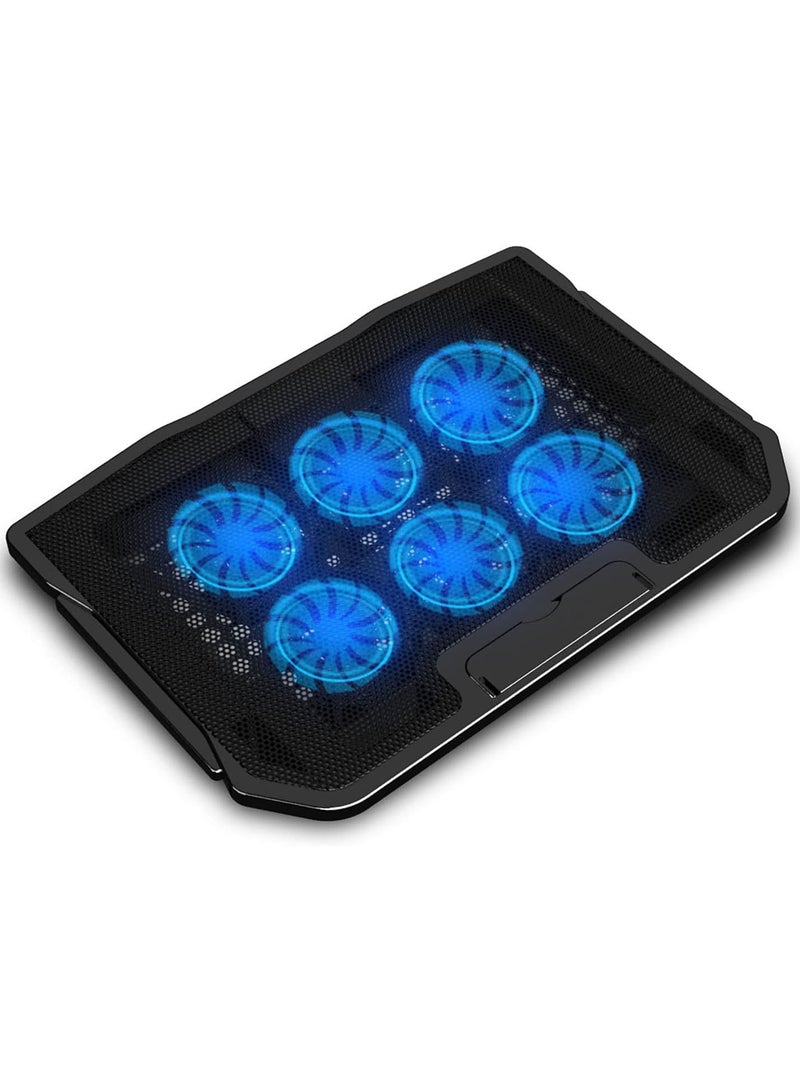 GGOOT Gaming Laptop Cooling Pad Stand, Laptop Cooler with LED Light Dual USB Notebook PC Cooling Pad Computer Cooling Fan Stand - Image 3
