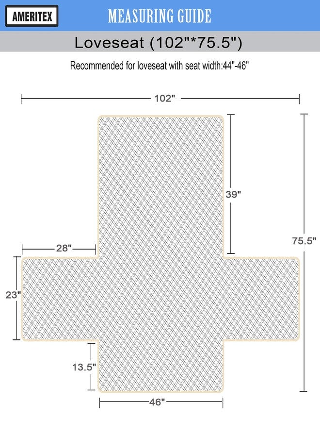 Ameritex Loveseat Cover Water-Resistant Quilted Furniture Protector with Back Nonslip Paws Slipcover for Dogs, Kids, Pets Loveseat Slipcover Stay in Place for Leather (46", Dark Grey) - Image 2