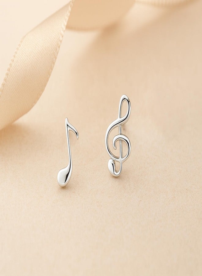 ايرافيدا أقراط إيرافيدا الموسيقية بتصميم مفتاح صول (نغمة موسيقية ثامنة) من الفضة الإسترليني عيار 925 | أقراط مفتاح صول (نغمة موسيقية فا) | أقراط نوتات موسيقية | أقراط غير متطابقة للنساء - Image 4