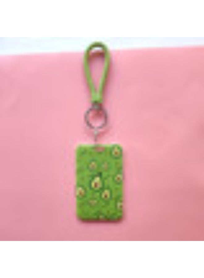 NIBEMINENT 1 - Piece Fruit Avocado Strawberries Kpop Photo Card Holder Pendant Key Chain ID Badge Holder ID Card Holder Photo Card Protector for School ID Office ID Access Card for Women Girls