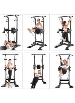 OHAHO Power Tower Dip Pull Up Station Multi-Function Exercise Equipment For Home Gym Training 10 Levels Adjustable Height, Strength Fitness Squat Rack  - Image 2