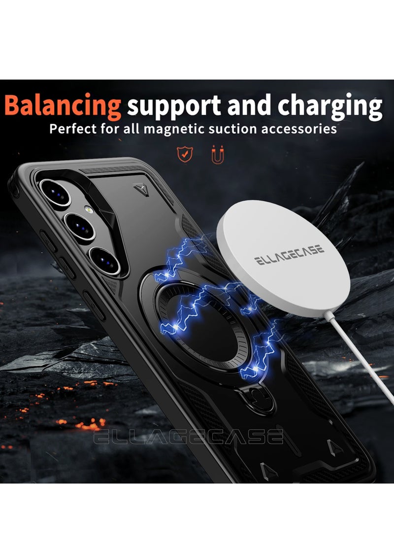 ELLAGECASE Protective Case with Ring for Samsung Galaxy A35 5G, Rugged Drop Protection, Horizontal and Vertical Stand Capability, Solid Camera Protection, Balanced Support, and Perfect Compatibility with Magnetic Accessories  - Image 2