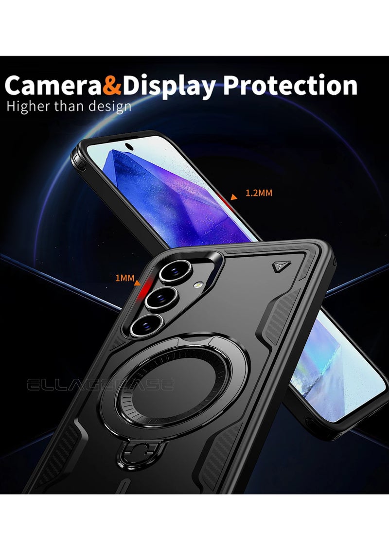 ELLAGECASE - Protective Case with Ring for Samsung Galaxy A35 5G, Rugged Drop Protection, Horizontal and Vertical Stand Capability, Solid Camera Protection, Balanced Support, and Perfect Compatibility with Magnetic Accessories - Image 1