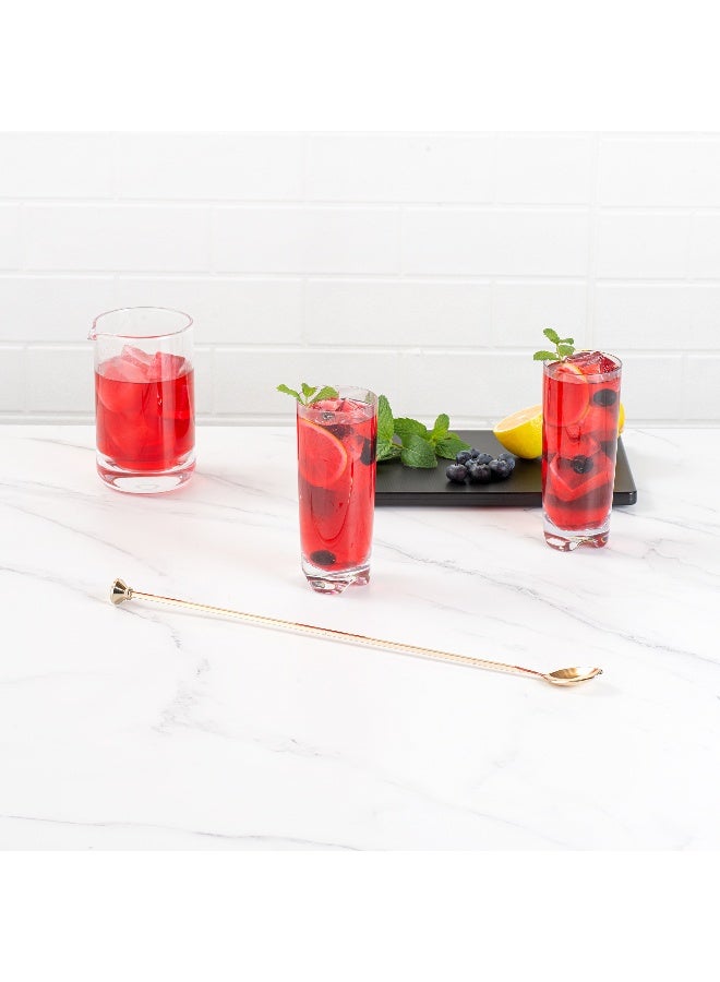 Restaurantware 16" Stainless Steel Muddler Barspoon: Perfect for Professional Bars or At Home Use - Gold Plated Mixing Spoon With Muddler Top - 1-CT - Image 3