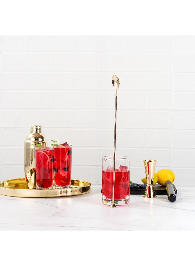 Restaurantware 16" Stainless Steel Muddler Barspoon: Perfect for Professional Bars or At Home Use - Gold Plated Mixing Spoon With Muddler Top - 1-CT - Image 4