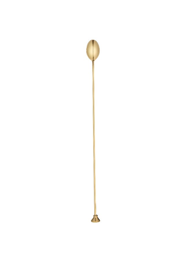 Restaurantware 16" Stainless Steel Muddler Barspoon: Perfect for Professional Bars or At Home Use - Gold Plated Mixing Spoon With Muddler Top - 1-CT - Image 2