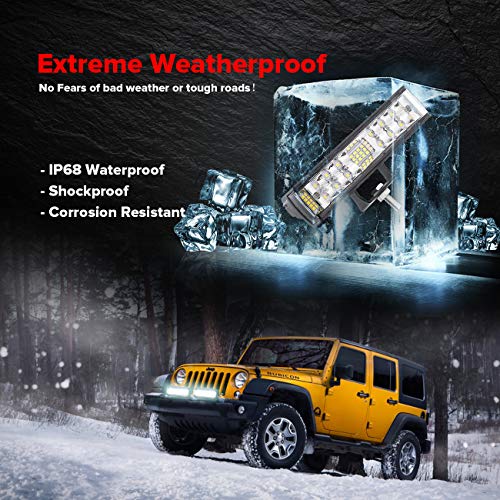 Samman ADTOPI 6 inch Led Light Bar with Wiring Harness Kit, LED Pods Flood Spot Combo Beam Driving Work Fog Light Off Road Super Bright Waterproof for UTV Truck Sand Rail ATV SUV Chevy - Image 4