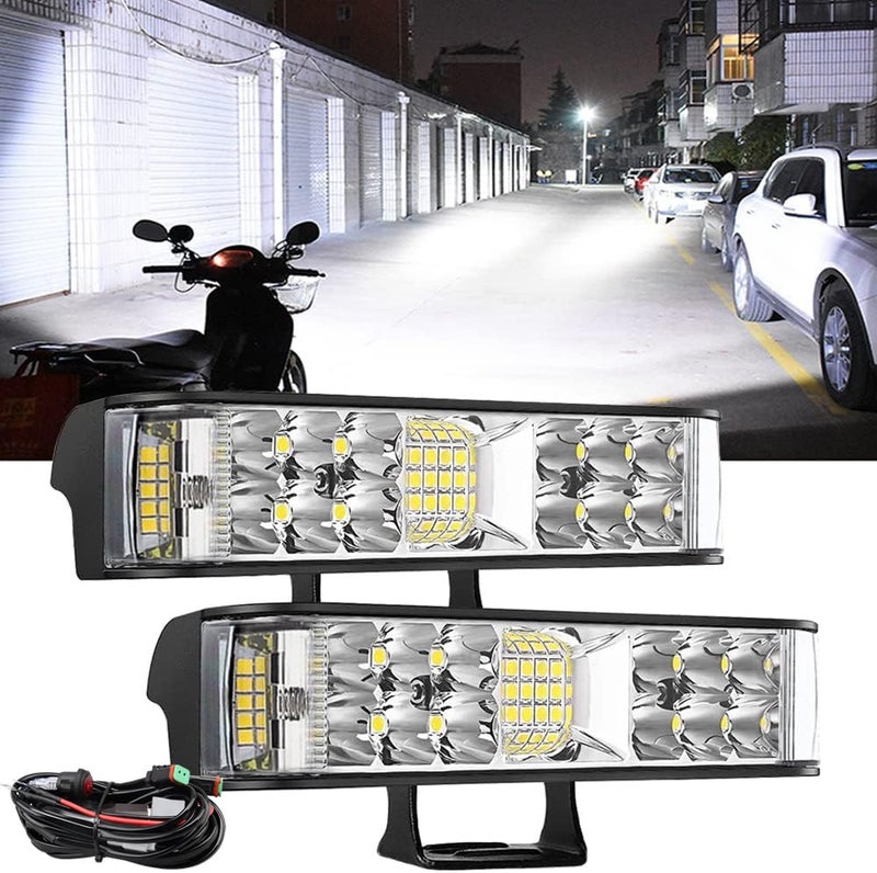Samman ADTOPI 6 inch Led Light Bar with Wiring Harness Kit, LED Pods Flood Spot Combo Beam Driving Work Fog Light Off Road Super Bright Waterproof for UTV Truck Sand Rail ATV SUV Chevy - Image 1
