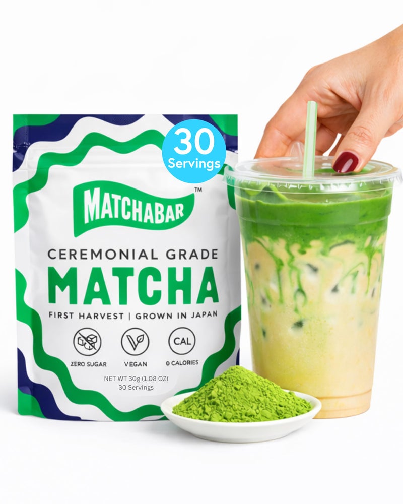 Matchabar Matcha Powder 30g  Ceremonial Grade Authentic Japanese Matcha Green Tea  Matcha Green Tea Harvested in Japan  Matcha Tea Powder Latte  Zero Sugar Vegan  0 Calories - Image 3