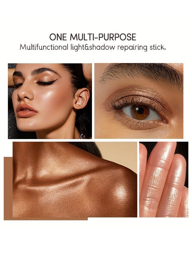 Ushas Highlight Contour Stick 2 in 1 Dualended Makeup Shading Stick MultiColor Concealer Shadow Pen 3D Body Face Brightens Shades Pencil Contour Concealer Highlighter Stick#01 - Image 5