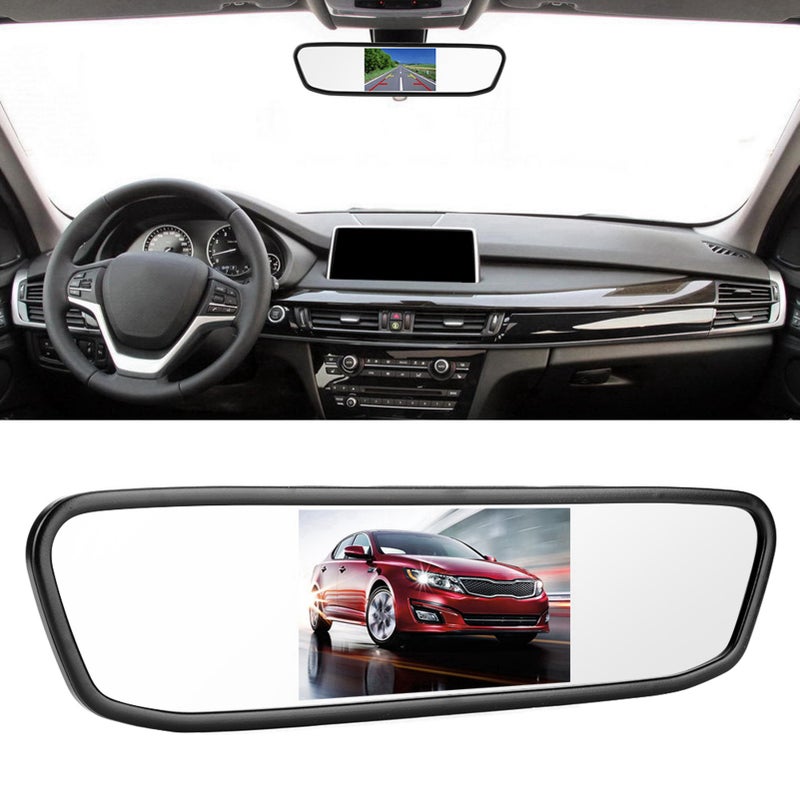 4.3in Car HD Rearview Mirror Display 8LED Night Vision Reversing Camera - Image 3