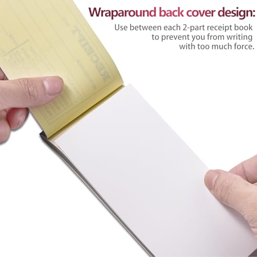 XKDOUS 6 Pack Receipt Book with Carbon Copies, Money and Rent Receipt Book 2 Part Carbonless, 2-3/4" x 6-1/2" Receipt Book for Small Business, 50 Sets per Book - Image 4