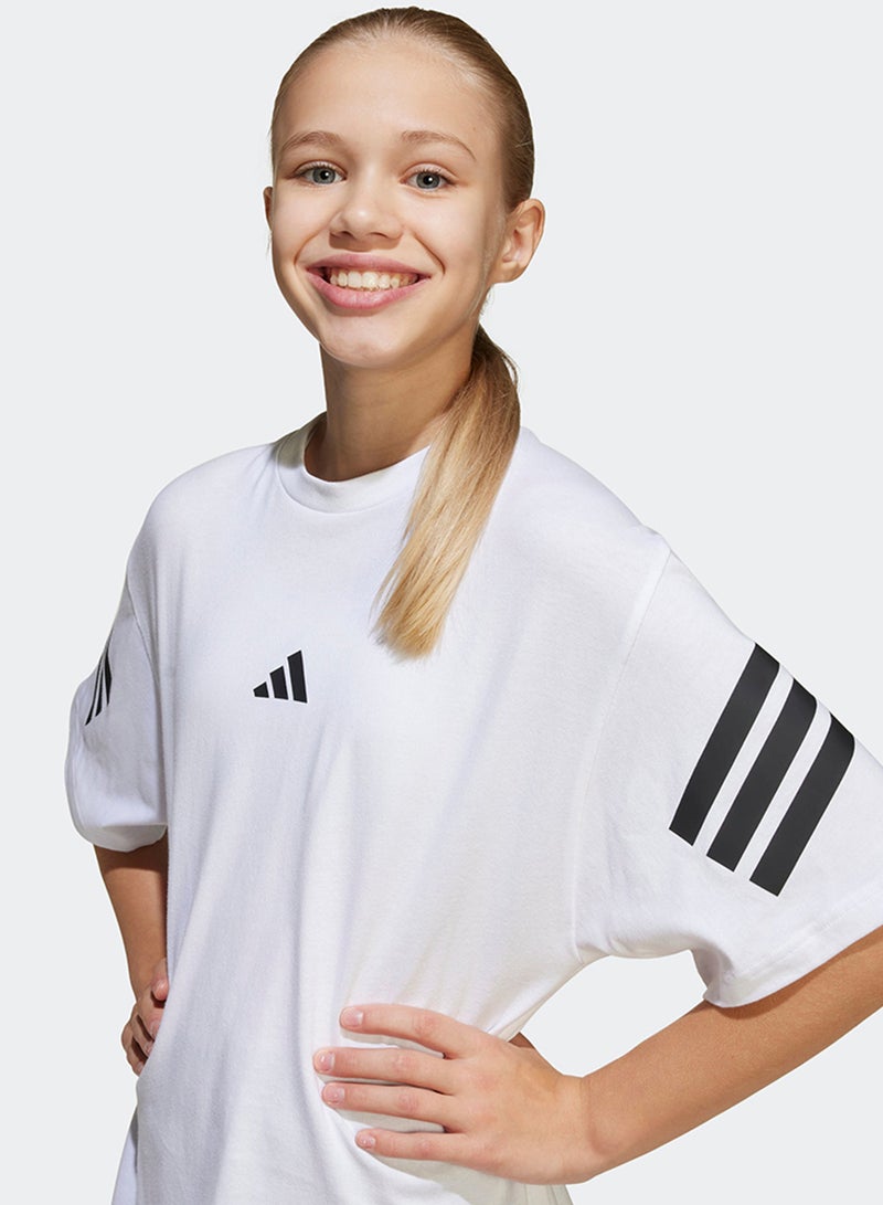 Adidas Youth Future Icons 3 Stripe T-Shirt  - Image 4