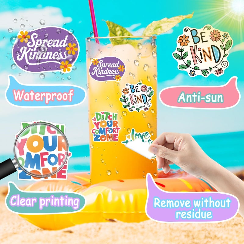 YAMIOW 300PCS Motivational Positive Affirmation Stickers for Water Bottle, Laptop, Scrapbook, Vision Board, Waterproof Vinyl Inspirational Quote Decals for Kids, Teens, Adults, Students, Teachers - Image 3