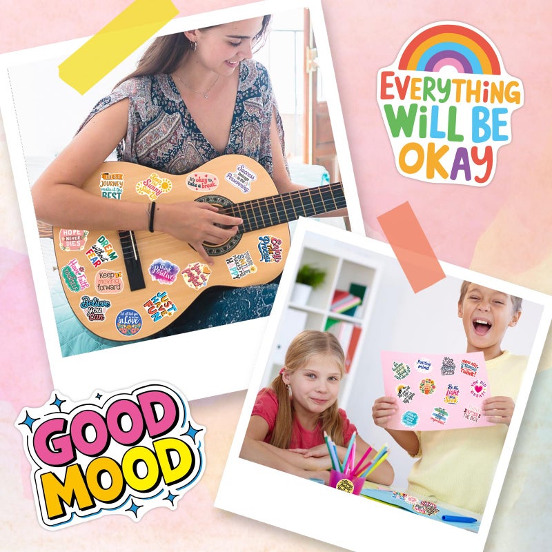 YAMIOW 300PCS Motivational Positive Affirmation Stickers for Water Bottle, Laptop, Scrapbook, Vision Board, Waterproof Vinyl Inspirational Quote Decals for Kids, Teens, Adults, Students, Teachers - Image 5