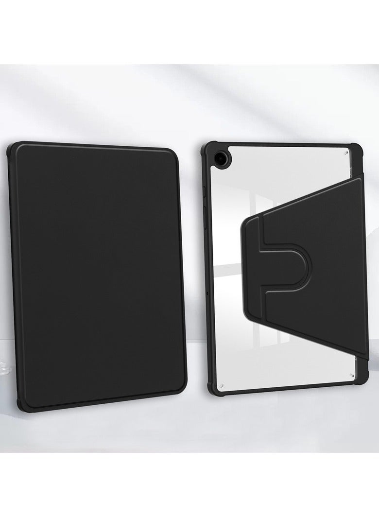 Case for  Samsung Galaxy Tab A9， Tablet Protective Case  , Acrylic 360 ° Rotating Design, Automatic Wake-up/sleep, Soft Leather, Black - Image 5