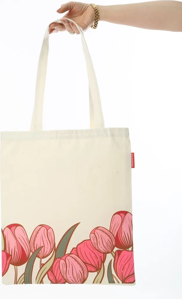 Baghashtag Pink Roses Printed Cloth Bag