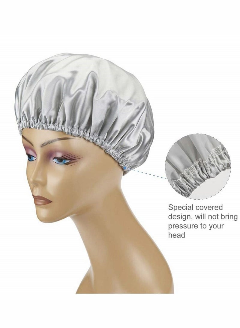 Y&D 4 Pack Shower Caps for Women, Double Waterproof Layers Bathing Hat Hair Protection EVA Reusable, Medium Size - Image 3