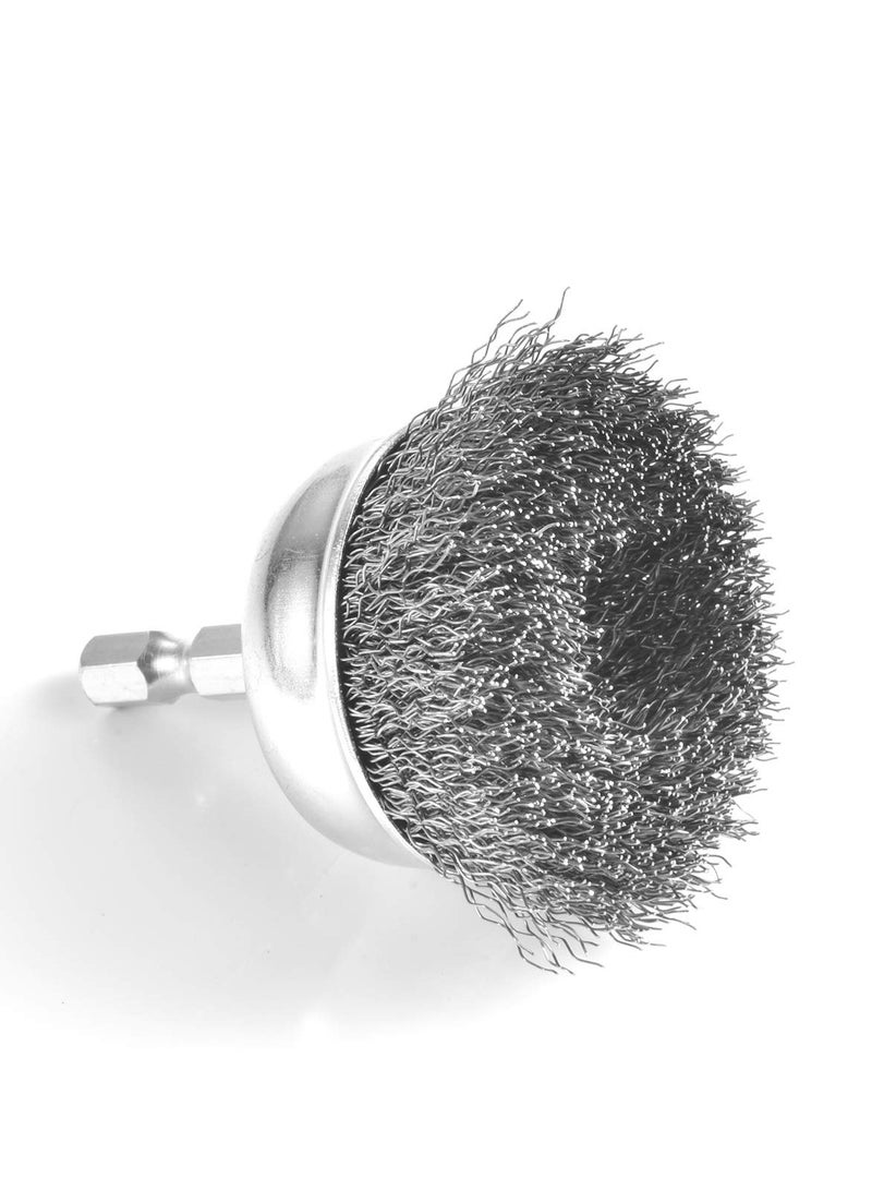 SYOSI Drill Wire Wheel Cup Brush Set, 6Pcs Coarse 0.010in Crimped Wires, Enhanced Durability with Thicken Face Width, 1/4In Hex Shank for Efficient Operation - Image 2