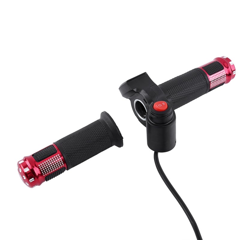 قبضان تحكم تسارع مُتوهج بثلاث سرعات وشاشة عرض LED لدراجة كهربائية (حمراء) - Image 2