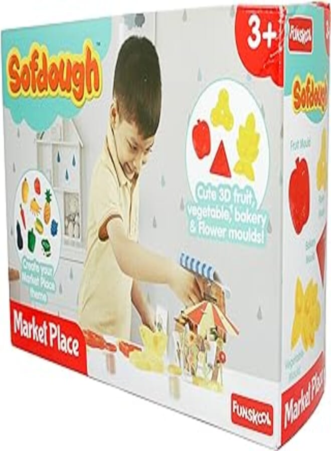 Nilco 9303000 Super Market Modeling Soft Dough Set Contains 4 Different Colours In Small Boxes For Kids With Endless Hours Of Entertainment - Multi Colour