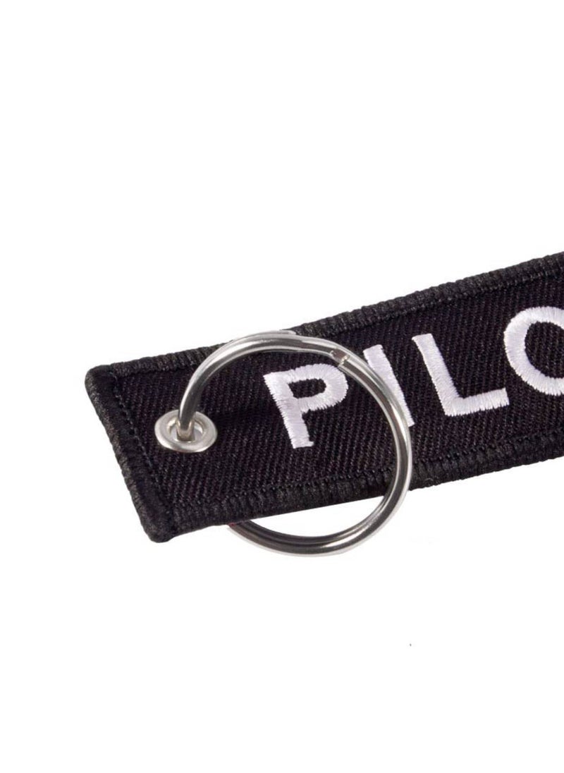 SOLDOUT Double Sided Embroidery Flight Crew Captain Pilot Keychain Keyring For Motorcycles, Cars, Bag, Key Fobs Fashion (4 Strips, Pilot)  - Image 3