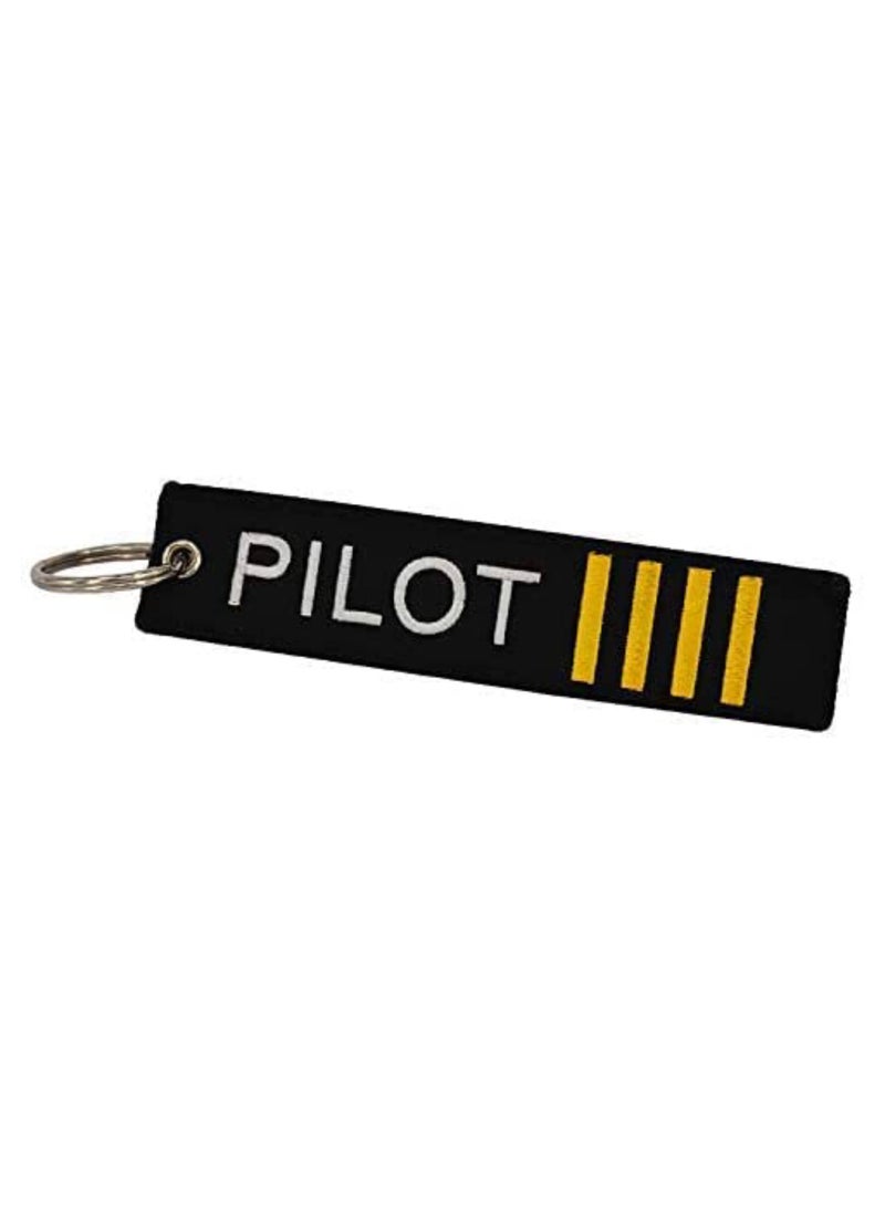 SOLDOUT Double Sided Embroidery Flight Crew Captain Pilot Keychain Keyring For Motorcycles, Cars, Bag, Key Fobs Fashion (4 Strips, Pilot)  - Image 4