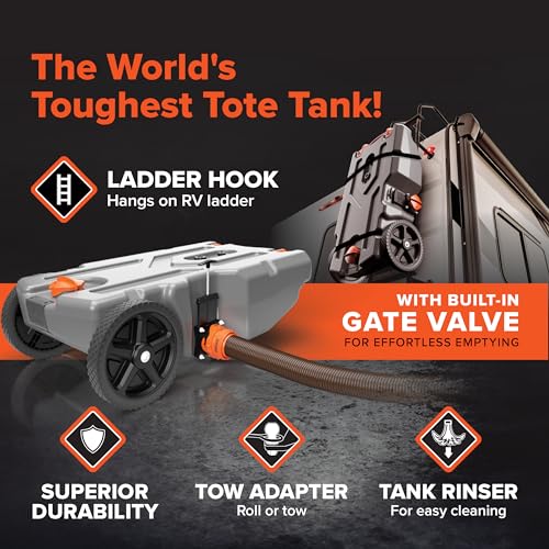 Camco Rhino Portable RV Waste Holding Tank & Disposal w/ Accessories, 36 Gal. - Image 3