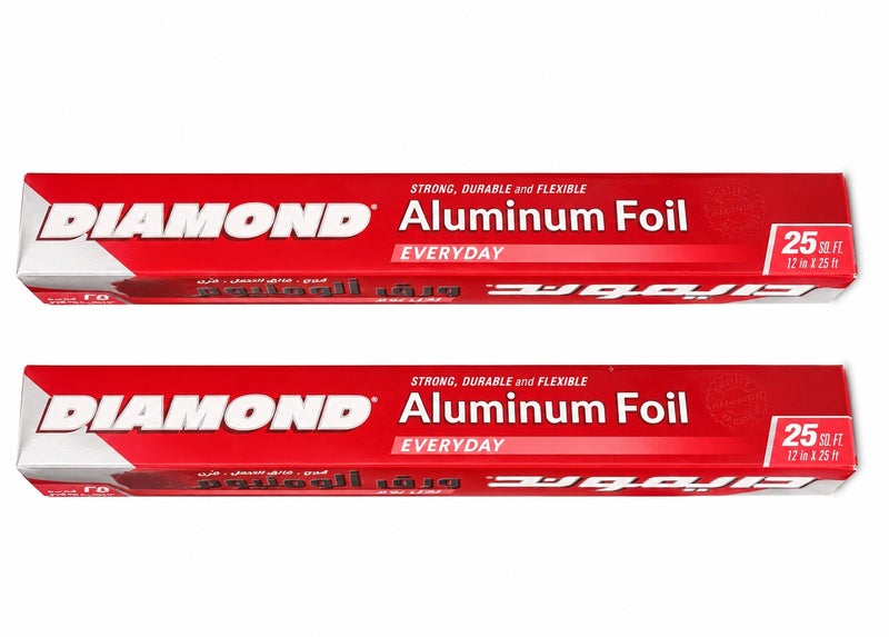 Diamond Aluminium foil Diamond Aluminum Foil Everyday | Heavy Duty Food Grade Kitchen Foil Roll | 25 Sq. Ft. (12 in × 25 ft) | Strong, Durable & Flexible - Image 2