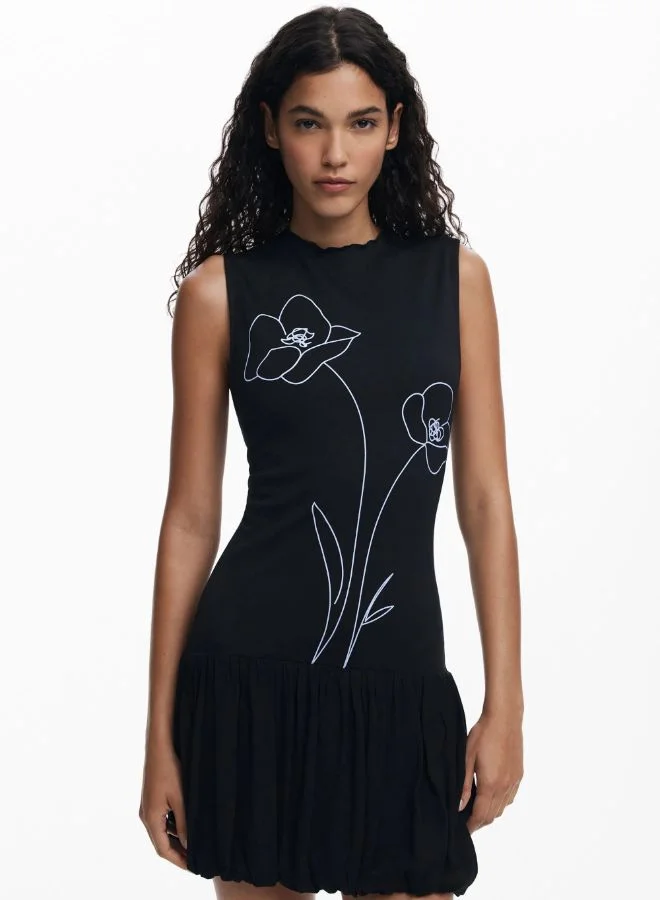 DESIGUAL SHORT FLORAL DRESS