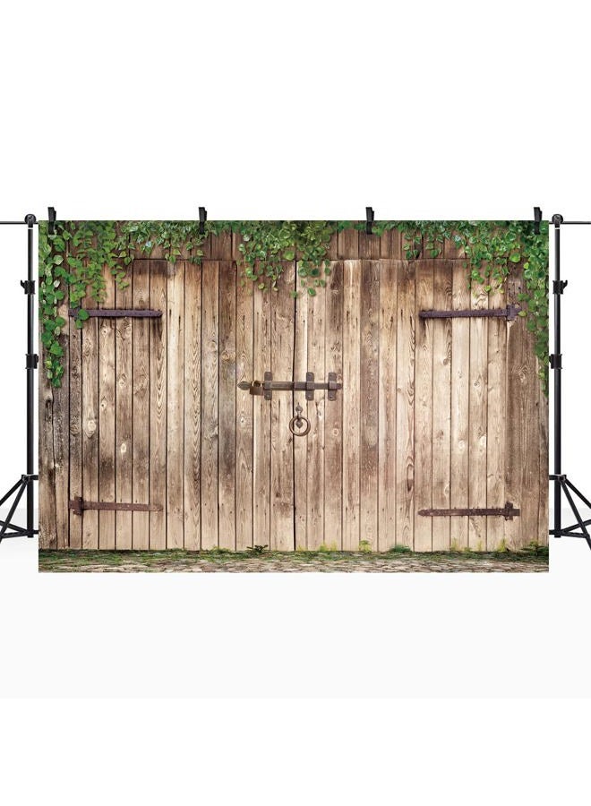 Riyidecor Western Rustic Barn Backdrop Farmhouse Door Wood Photography Backgrounds 10Wx8H Feet Retro Brown Family Reunion Plank Shabby Chic Photo Shoot Party Birthday Decor Props Photo Shoot Vinyl - Image 2
