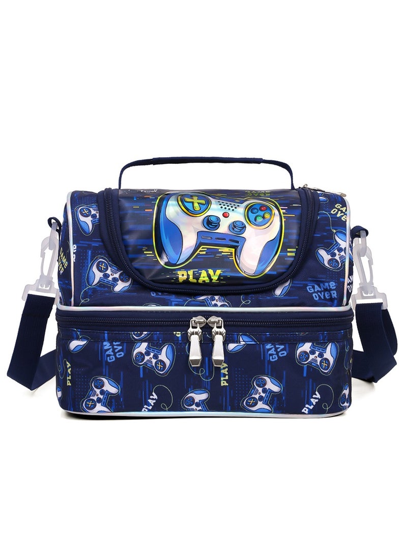 Eazy Kids Dual Compartment Lunch Bag Gamer - Blue - Image 1