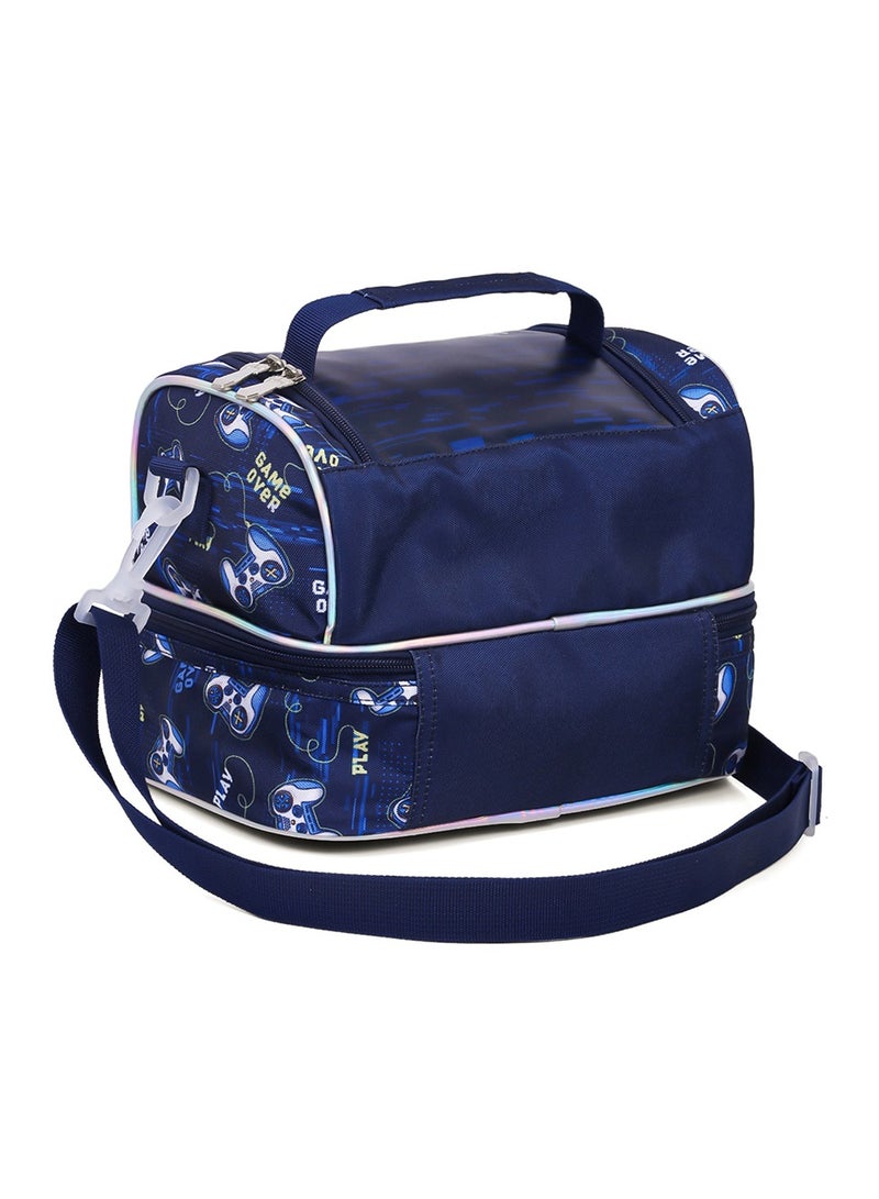 Eazy Kids Dual Compartment Lunch Bag Gamer - Blue - Image 2