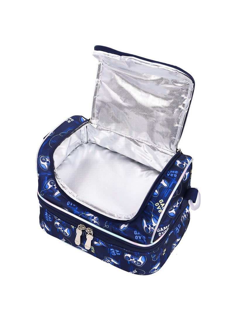 Eazy Kids Dual Compartment Lunch Bag Gamer - Blue - Image 3