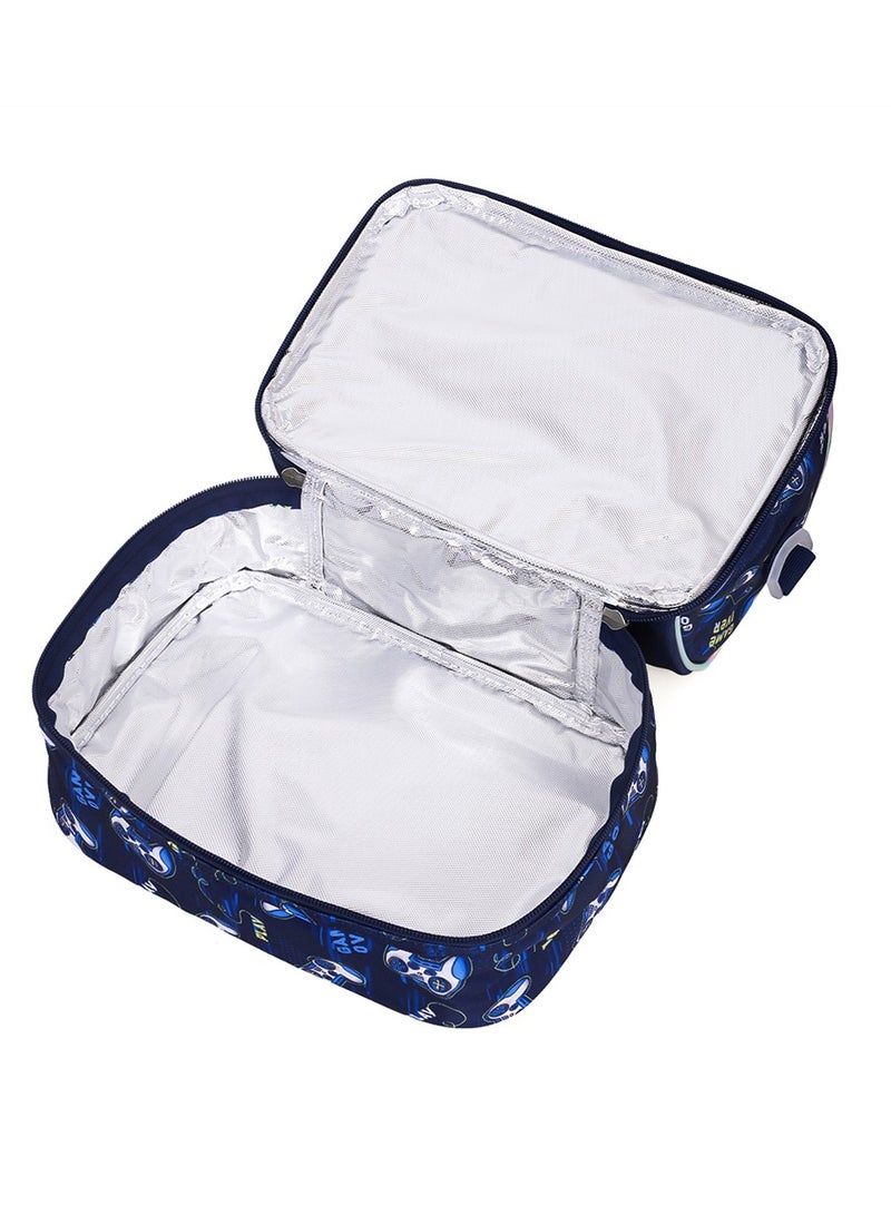 Eazy Kids Dual Compartment Lunch Bag Gamer - Blue - Image 4
