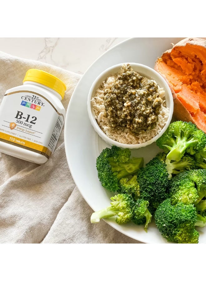 القرن الحادي والعشرون فيتامين ب-12، 500 ميكروغرام، 110 أقراص - Image 3