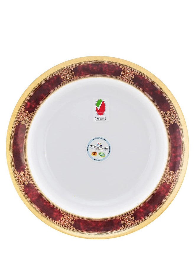 MODA CUCINA طبق عشاء دائري من ملامين مودا كوتشينا باللون الأحمر - 28 سم