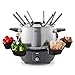 DASH Dash DFM250GBGY04 Deluxe Stainless Steel Fondue Maker with Temperature Control, Forks, Cups, and Rack, with Recipe - Image 2