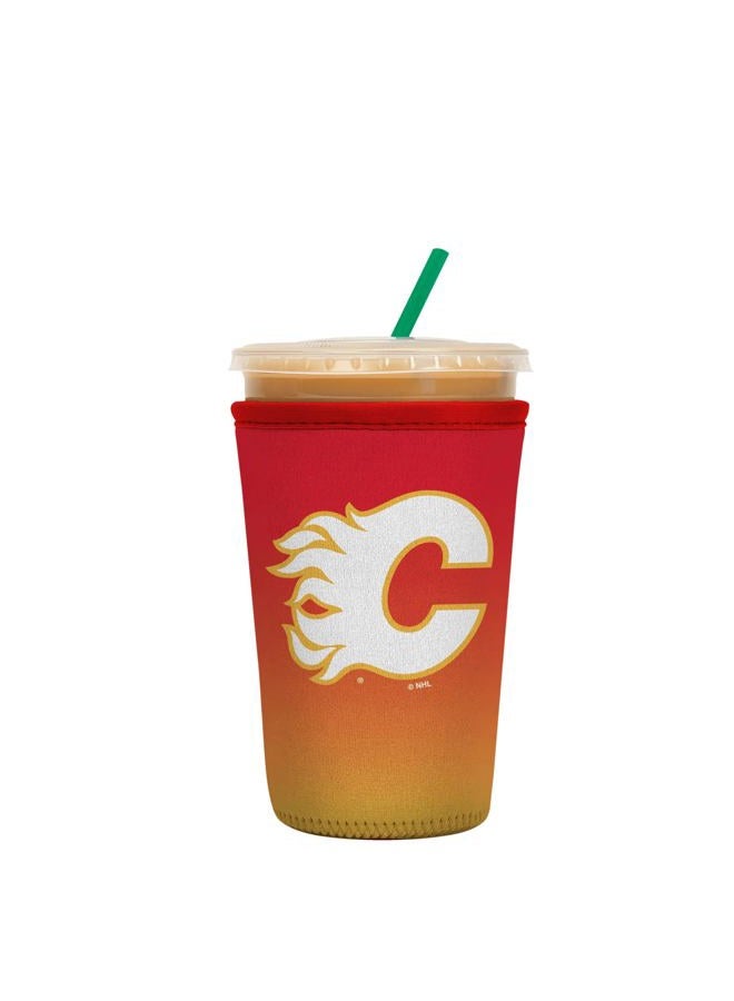 Sok It Java Sok NHL Iced Coffee & Cold Soda Insulated Neoprene Cup Sleeve (Calgary-Flames, Medium: 22-28oz) - Image 1