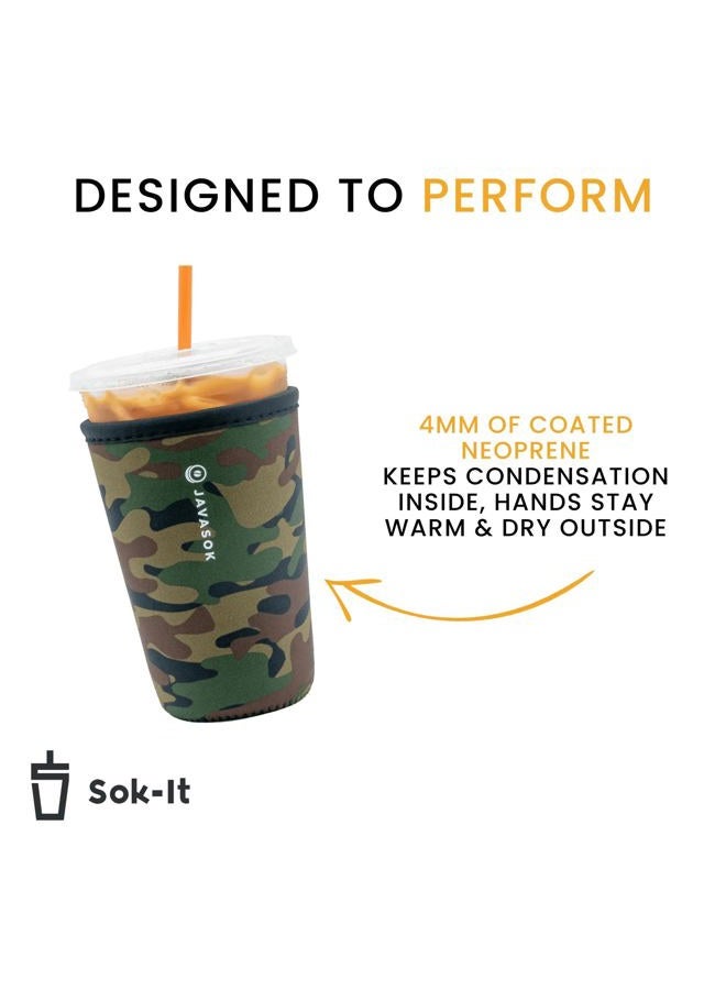 Sok It Java Sok NHL Iced Coffee & Cold Soda Insulated Neoprene Cup Sleeve (Calgary-Flames, Medium: 22-28oz) - Image 2