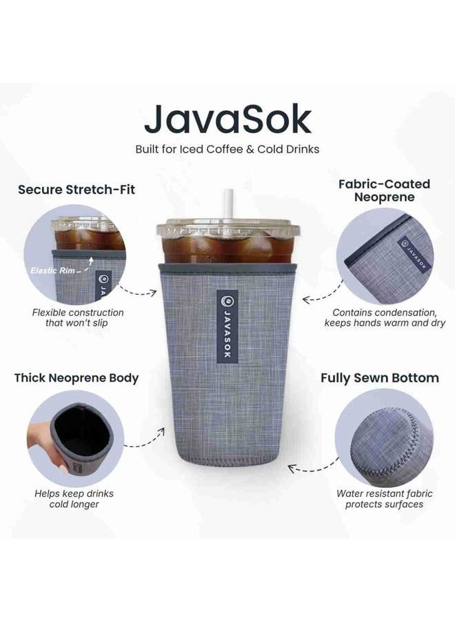 Sok It Java Sok NHL Iced Coffee & Cold Soda Insulated Neoprene Cup Sleeve (Calgary-Flames, Medium: 22-28oz) - Image 4