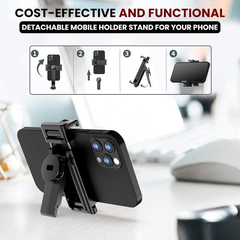 WeCool S6 Reinforced Bluetooth Selfie Stick with Tripod Stand, 45inc/ 130cm Long Selfie Stick with 6-Section Stable Base, Detachable Mobile Holder, Compatible with Mobile/GoPro for Video & Photoshoot - Image 4