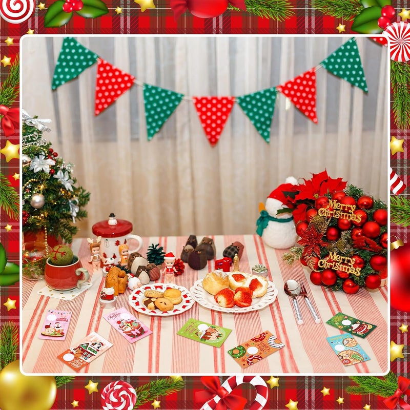 Skylety 240 Pcs Christmas Scratch off Cards 24 Styles Xmas Santa Gingerbread Man DIY Blank Gift Certificates with 300 Stickers, 100 Bags for Christmas Business Prizes Groups Party Supplies - Image 4